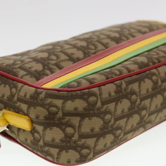 Christian Dior Trotter Canvas Shoulder Bag Rasta Color Brown Auth rd4643 - Picture 15 of 16